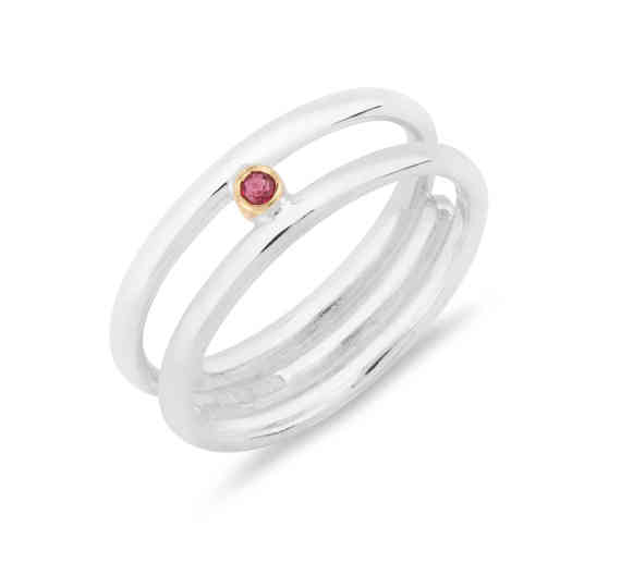 Ruby Slim Double Band Ring