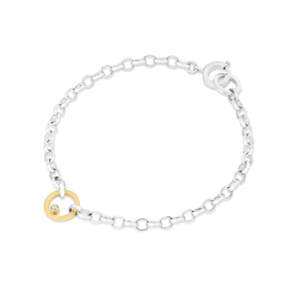 Gold Circle Diamond Bracelet